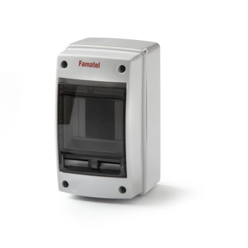 Famatel Acqua compacte waterdichte zekeringkast met doorzichtige deur 1-rij 4 modules 100x171mm (BxH) IP65 (3902T)