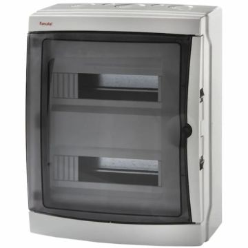 Famatel Acqua waterdichte zekeringkast met doorzichtige deur 2-rijen 26 modules 310x410mm (BxH) IP65 (3926-T)