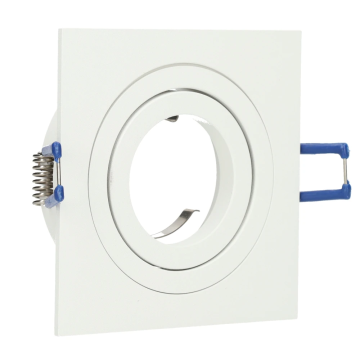 Yphix inbouwspot vierkant kantelbaar wit GU10 zaagmaat Ø80mm - diameter 93mm (50114321)