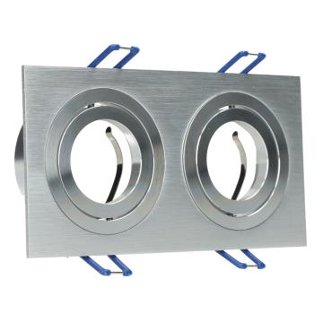 Yphix inbouwspot vierkant kantelbaar aluminium GU10 zaagmaat 2xØ80mm - afmeting 175mm x 93mm 2-voudig (50117202)