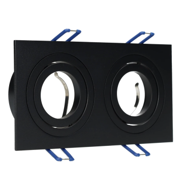Yphix inbouwspot vierkant kantelbaar zwart GU10 zaagmaat 2xØ80mm - afmeting 175mm x 93mm 2-voudig (50117223)