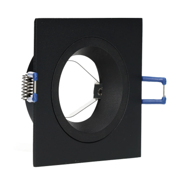 Yphix inbouwspot vierkant vast zwart GU10 zaagmaat Ø78mm - diameter 93mm - verdiept (50114364)