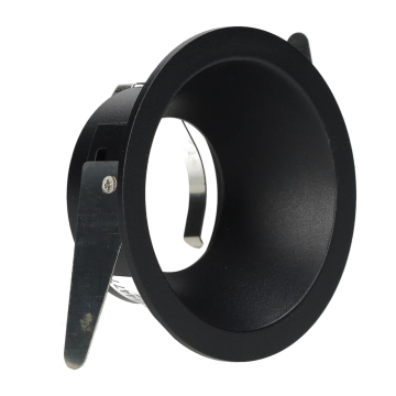 Yphix inbouwspot rond vast zwart GU10 zaagmaat Ø70mm - diameter 82mm - verdiept met bladveren (50114477)