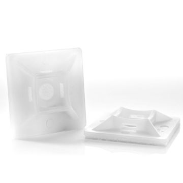 WKK plakzadel voor kunststof kabelbinder met zelfklevende strip 19mm - per 100 stuks naturel (11951971)