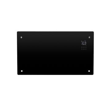 Eurom alutherm verre elektrische kachel 1500W met WiFi en app - zwart (360981)