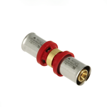 Bonfix rechte koppeling alu-pers fitting 16mm x 16mm (2000110)