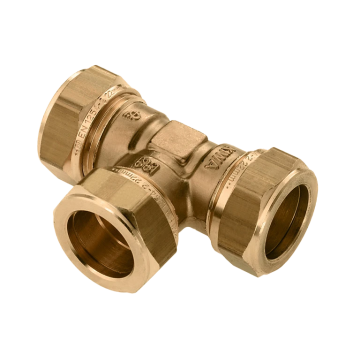 Bonfix t-koppeling messing knelfitting 22mm x 22mm x 22mm (82502)