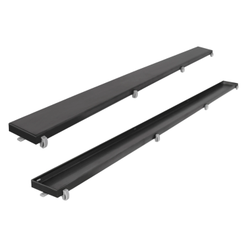 Differnz douchegoot rooster design tegel 66x15x880mm - mat zwart (33.111.21)