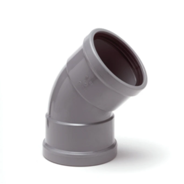 Wavin Wafix PVC bocht 45° mof-mof manchet SN8 110mm - grijs (1111211004)
