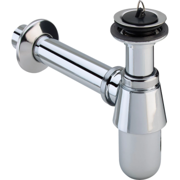 Viega bekersifon metaal verchroomd met muurbuis en rozet 1 1/4"x1 1/4" - chroom (102845)