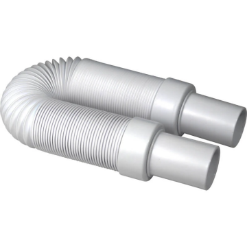 McAlpine flexibele afvoerbuis PP schroef-spie 1 1/2"x40mm min275mm - max 900mm - wit (0050404)
