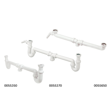 McAlpine dubbele afvoer zonder sifon PP met wasmachine aansluiting 1 1/2"x1 1/2" - wit (0055650)