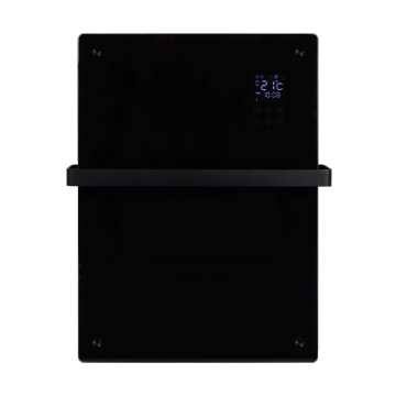 Eurom alutherm sani verre elektrische kachel voor badkamer 800W met wifi en app - zwart (361247)