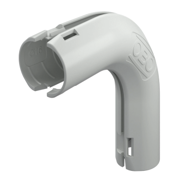 OBO Quick-Pipe bocht 90° M16 - lichtgrijs per 10 stuks (3000 BMS M16 LGR)