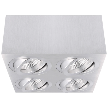 Yphix opbouwspot kantelbaar carré vierkant aluminium GU10 (50114810)