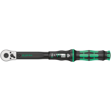 Wera draaimomentsleutel click-torque B2 met omschakelratel instelbaar 3/8" 20-100Nm (05075611001)
