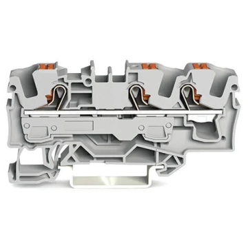 Wago rijgklem 3-draads 6mm met drukknop grijs per 25 stuks (2206-1301)