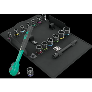 Wera bitset dopsleutelset in etui Zyklop Comfort-ratelset 3/8" metrisch - 16-delig (05005530001)