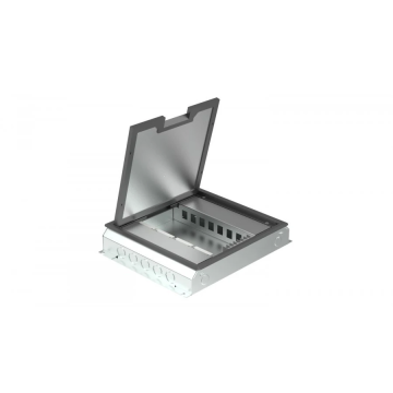 HPL vloerstopcontact instort 50mm incl 4x WCD met penaarde, 8x data uitsparing en kunststof T3 deksel (715.0111B)