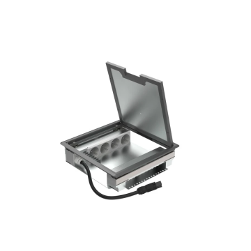 HPL vloerstopcontact basic 62mm incl 4x WCD met penaarde en 8x data uitsparing en GST18/3 aansluitsnoer (715.1231B)