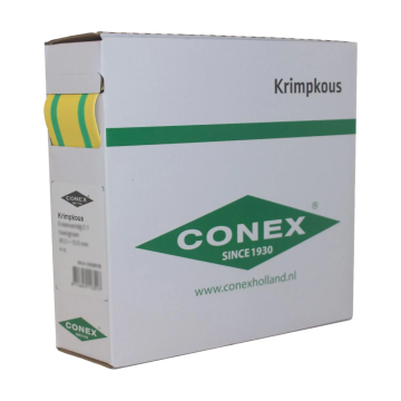 Conex krimpkous 1.1/0.5mm (2:1) - geel/groen rol 15 meter (CK53001B)