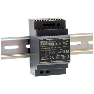 Mean Well DIN-rail voeding 15VDC 4A(HDR-60-15)