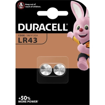 Duracell knoopcel batterijen alkaline LR43 1.5V - verpakking 2 stuks (43)