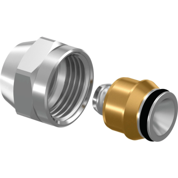 Uponor rechte schroefkoppeling messing knelfitting 16mm x M22 Uni X MLC (1058094)