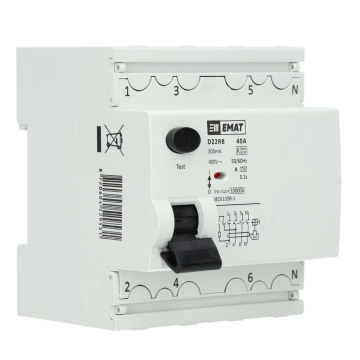 EMAT differentieelschakelaar 4-polig 40A 300mA - type A (86002003)