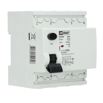 EMAT differentieelschakelaar 4-polig 63A 300mA - type A (86002004)