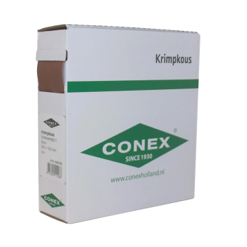Conex krimpkous 19.0/9.0mm (2:1) - bruin rol 5 meter (CK52110B)