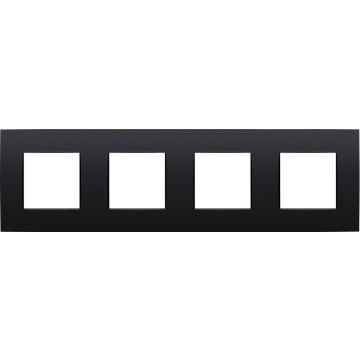 Niko afdekplaat 4-voudig 71mm centerafstand - Intense Matt Black (136-76400)