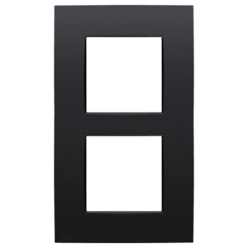 Niko afdekplaat dubbel verticaal - 60mm centerafstand - Intense matt black (136-76200)