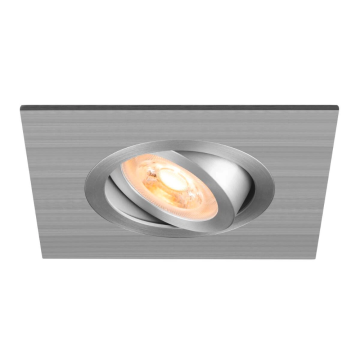 SLV inbouwspot XL GU10 10W vierkant kantelbaar zaagmaat 75mm aluminium (1007629)