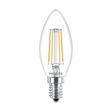 PHILIPS LED lamp filament kaars E14 220-240V 4W 470lm extra warm 2700K (929001258002)