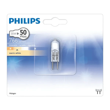Philips halogeen lamp GY6.35 12V 36W 766lm warm wit 3100K dimbaar (925723717103)