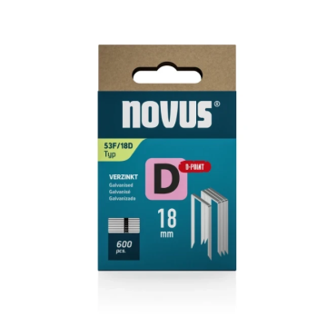 Novus niet met platte draad D 53Fx18mm D-punt 600 stuks (042-0794)