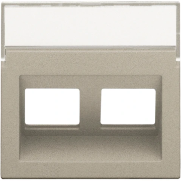 Niko centraalplaat data 2x RJ45 schuine uitgang champagne coated (157-65400)