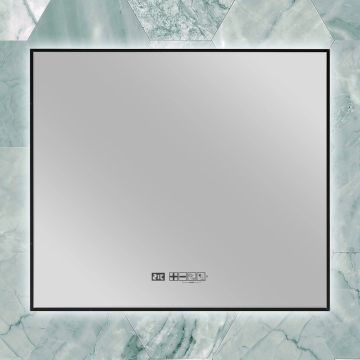 Eurom badkamerspiegel met infraroodverwarming en LED 80x70cm Sani 400W Mirror LED WiFi - black (350739)