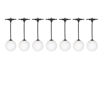 Bailey LED party balls light string pendel 7xG100 lampen 7.7 meter IP67 (146781)