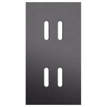 Niko Rocker afdekplaat tweevoudig verticaal 71mm - Alu Black Brushed (224-56852)