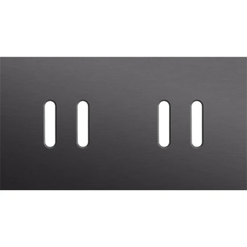 Niko Rocker afdekplaat tweevoudig horizontaal 71mm - Alu Black Brushed (224-56802)