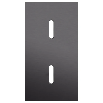 Niko Rocker afdekplaat tweevoudig verticaal 71mm - Alu Black Brushed (224-56851)