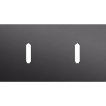 Niko Rocker afdekplaat tweevoudig horizontaal 71mm - Alu Black Brushed (224-56801)