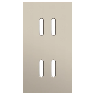 Niko Rocker afdekplaat tweevoudig verticaal 71mm - Steel Champagne Coated (166-56852)