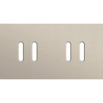 Niko Rocker afdekplaat tweevoudig horizontaal 71mm - Steel Champagne Coated (166-56802)