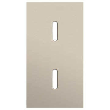 Niko Rocker afdekplaat tweevoudig verticaal 71mm - Steel Champagne Coated (166-56851)