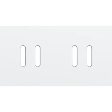 Niko Rocker afdekplaat tweevoudig horizontaal 71mm - Steel White Coated (154-56802)