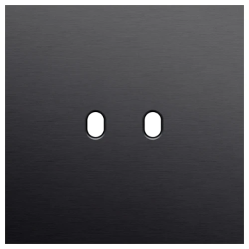 Niko Toggle afdekplaat enkelvoudig dubbel - Alu Black Brushed (224-57102)
