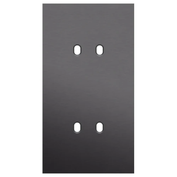 Niko Toggle afdekplaat tweevoudig verticaal 71mm - Alu Black Brushed (224-57852)